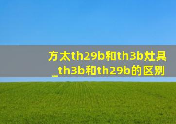 方太th29b和th3b灶具_th3b和th29b的区别