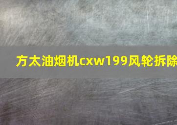 方太油烟机cxw199风轮拆除