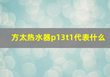 方太热水器p13t1代表什么