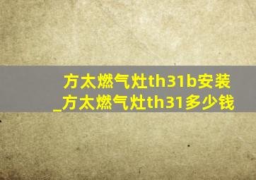 方太燃气灶th31b安装_方太燃气灶th31多少钱