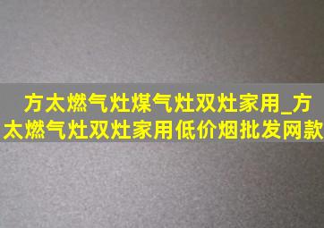 方太燃气灶煤气灶双灶家用_方太燃气灶双灶家用(低价烟批发网)款