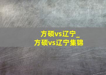 方硕vs辽宁_方硕vs辽宁集锦