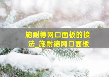 施耐德网口面板的接法_施耐德网口面板