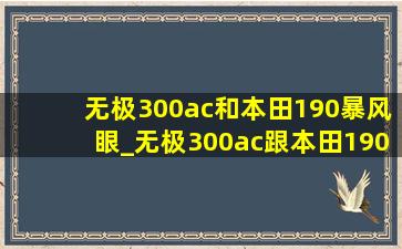 无极300ac和本田190暴风眼_无极300ac跟本田190哪个震动大