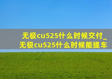 无极cu525什么时候交付_无极cu525什么时候能提车