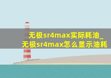 无极sr4max实际耗油_无极sr4max怎么显示油耗