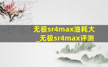 无极sr4max油耗大_无极sr4max评测