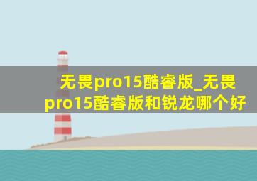 无畏pro15酷睿版_无畏pro15酷睿版和锐龙哪个好