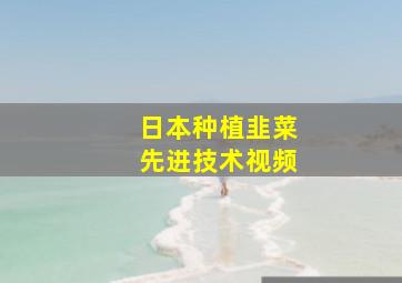 日本种植韭菜先进技术视频