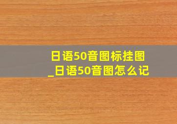 日语50音图标挂图_日语50音图怎么记