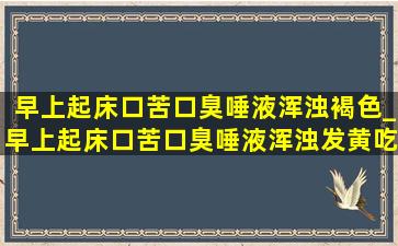 早上起床口苦口臭唾液浑浊褐色_早上起床口苦口臭唾液浑浊发黄吃什么药