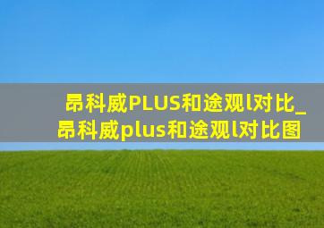 昂科威PLUS和途观l对比_昂科威plus和途观l对比图