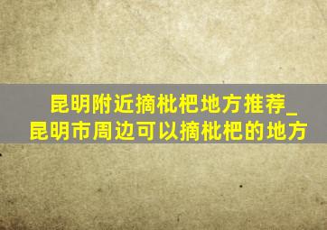 昆明附近摘枇杷地方推荐_昆明市周边可以摘枇杷的地方