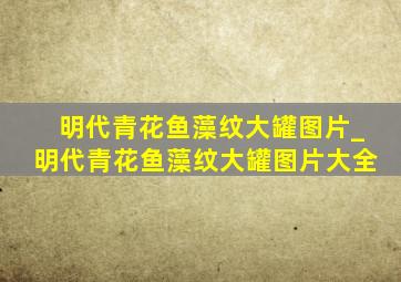 明代青花鱼藻纹大罐图片_明代青花鱼藻纹大罐图片大全