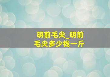 明前毛尖_明前毛尖多少钱一斤