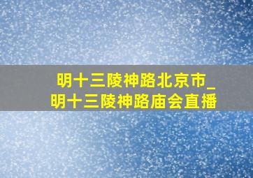 明十三陵神路北京市_明十三陵神路庙会直播