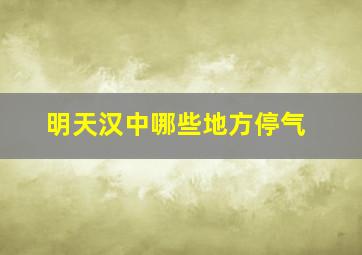 明天汉中哪些地方停气