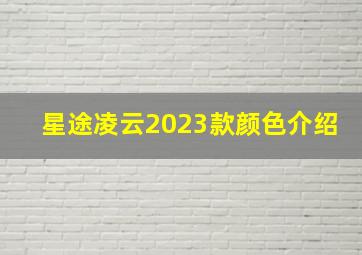 星途凌云2023款颜色介绍