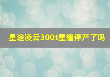 星途凌云300t星耀停产了吗