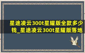 星途凌云300t星耀版全款多少钱_星途凌云300t星耀版落地多少钱