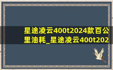 星途凌云400t2024款百公里油耗_星途凌云400t2024真实油耗