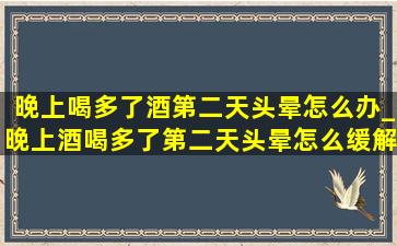 晚上喝多了酒第二天头晕怎么办_晚上酒喝多了第二天头晕怎么缓解