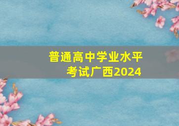 普通高中学业水平考试广西2024