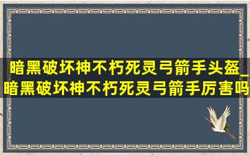 暗黑破坏神不朽死灵弓箭手头盔_暗黑破坏神不朽死灵弓箭手厉害吗