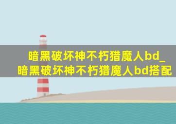 暗黑破坏神不朽猎魔人bd_暗黑破坏神不朽猎魔人bd搭配