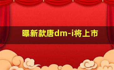 曝新款唐dm-i将上市