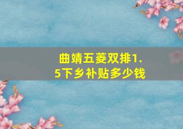 曲靖五菱双排1.5下乡补贴多少钱