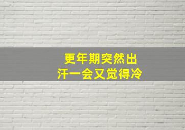 更年期突然出汗一会又觉得冷