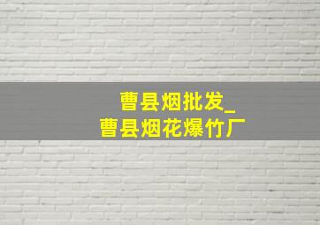 曹县烟批发_曹县烟花爆竹厂