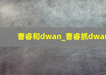 曹睿和dwan_曹睿抓dwan