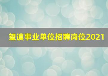 望谟事业单位招聘岗位2021