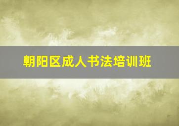 朝阳区成人书法培训班