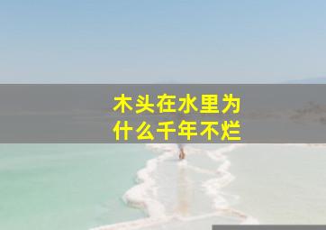 木头在水里为什么千年不烂