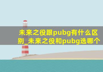 未来之役跟pubg有什么区别_未来之役和pubg选哪个