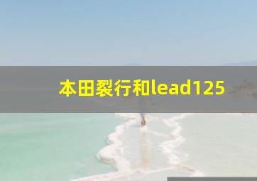 本田裂行和lead125