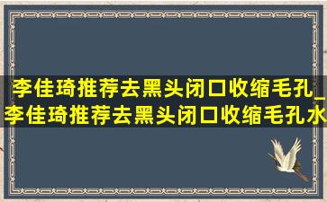 李佳琦推荐去黑头闭口收缩毛孔_李佳琦推荐去黑头闭口收缩毛孔水