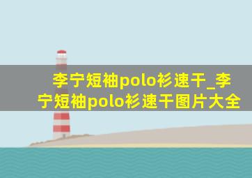 李宁短袖polo衫速干_李宁短袖polo衫速干图片大全