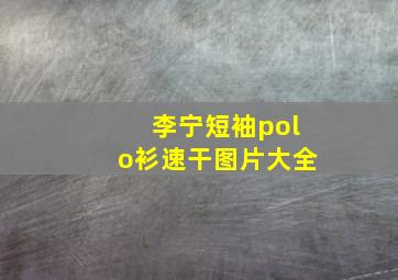 李宁短袖polo衫速干图片大全