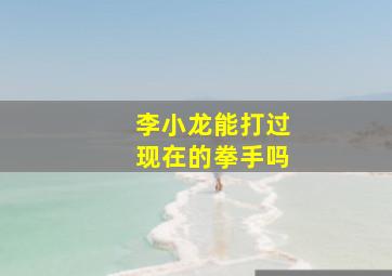 李小龙能打过现在的拳手吗