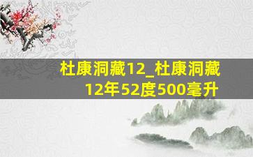 杜康洞藏12_杜康洞藏12年52度500毫升