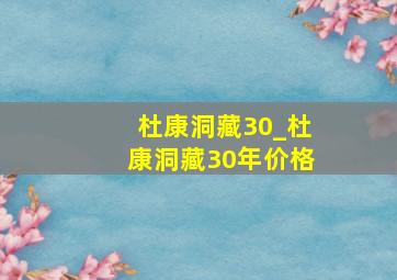 杜康洞藏30_杜康洞藏30年价格