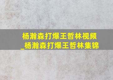 杨瀚森打爆王哲林视频_杨瀚森打爆王哲林集锦