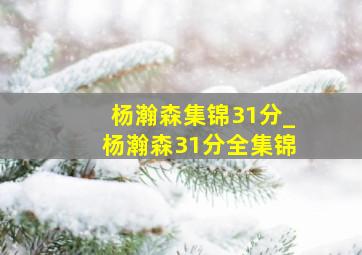 杨瀚森集锦31分_杨瀚森31分全集锦