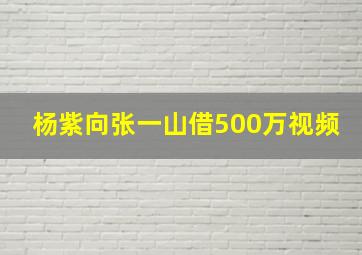 杨紫向张一山借500万视频