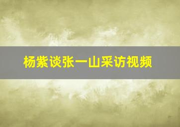 杨紫谈张一山采访视频