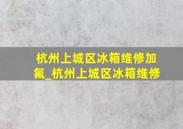 杭州上城区冰箱维修加氟_杭州上城区冰箱维修